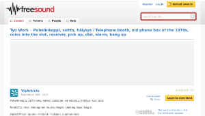 Freesound聲音庫：Puhelinkoppi, soitto, hälytys / Telephone booth, old phone box of the 1970s, coins into the slot-資源代表圖