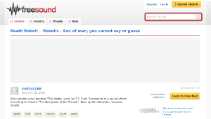 Freesound聲音庫：Robotic - Son of man, you cannot say or guess