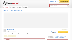 Freesound聲音庫：Child`s scream 7
