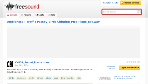 Freesound聲音庫：Traffic_Passby_Birds Chirping_Prop Plane_Ext.wav-資源代表圖