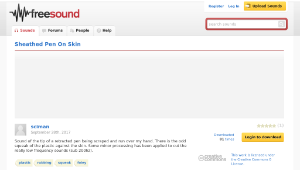 Freesound聲音庫：Sheathed Pen On Skin