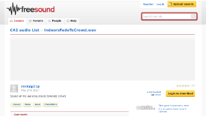 Freesound聲音庫：IndoorsFadeToCrowd.wav