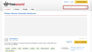 Freesound聲音庫：Flower Market Columbia Road.wav
