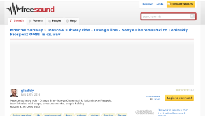 Freesound聲音庫：Moscow subway ride - Orange line - Novye Cheremushki to Leninskiy Prospekt OMNI mics.wav