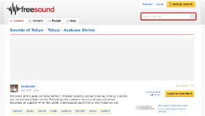 Freesound聲音庫：Tokyo - Asakusa Shrine
