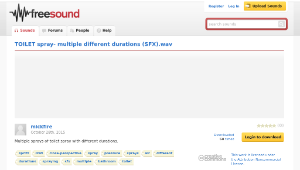 Freesound聲音庫：TOILET spray- multiple different durations (SFX).wav