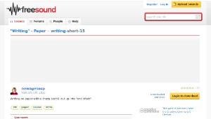 Freesound聲音庫：writing-short-15