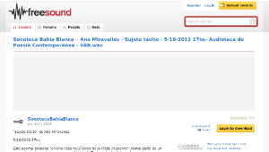 Freesound聲音庫：Ana Miravalles - Sujeto tácito - 5-10-2012 17hs- Audioteca de Poesía Contemporánea - SBB.wav-資源代表圖