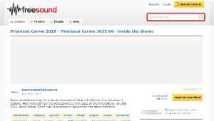 Freesound聲音庫：Process贸 Carme 2015 04 - Inside the drums