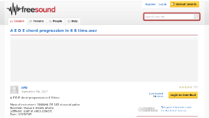 Freesound聲音庫：A E D E chord progression in 6 8 time.wav
