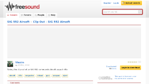 Freesound聲音庫：Clip Out - SIG 552 Airsoft