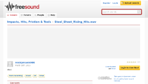 Freesound聲音庫：Steel_Sheet_Rising_Hits.wav