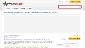 Freesound聲音庫：Rhinoceros Trumpeting Earnest縮圖
