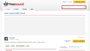 Freesound聲音庫：train sound with crowd