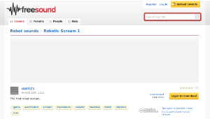 Freesound聲音庫：Robotic Scream 1 