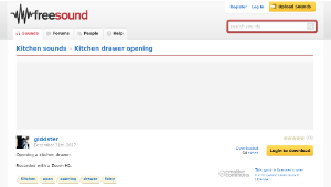 Freesound聲音庫：Kitchen drawer opening