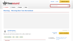 Freesound聲音庫：Morning Rain 7am Normalized