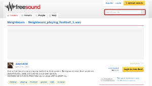 Freesound聲音庫：Neighbours_playing_football_1.wav