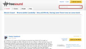 Freesound聲音庫：Branscombe Landslip - Sea and Birds, facing west from tree on cave track