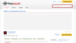 Freesound聲音庫：Water running down the sink