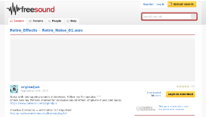 Freesound聲音庫：Retro_Noise_01.wav