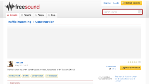 Freesound聲音庫：Traffic humming + Construction