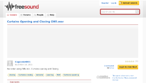 Freesound聲音庫：Curtains Opening and Closing OWI.wav