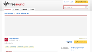 Freesound聲音庫：Toilet Flush 02
