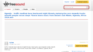 Freesound聲音庫：traffic medium busy boulevard night throaty motorcycles cars mopeds trucks smooth people voices縮圖