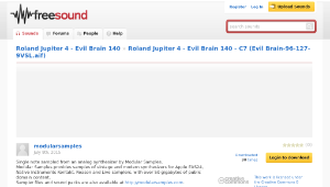 Freesound聲音庫：Roland Jupiter 4 - Evil Brain 140 - C7 (Evil Brain-96-127-9VSL.aif)