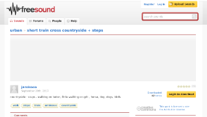 Freesound聲音庫：short train cross countryside + steps縮圖