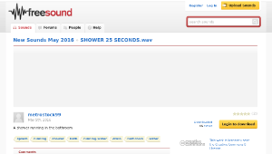 Freesound聲音庫：SHOWER 25 SECONDS.wav