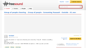 Freesound聲音庫：Group of people - Screaming Yeaaaah - Outside - 01.wav-資源代表圖
