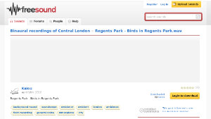 Freesound聲音庫：Regents Park - Birds in Regents Park.wav