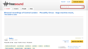 Freesound聲音庫：Piccadilly Circus - Sega machine music, Trocadero.wav