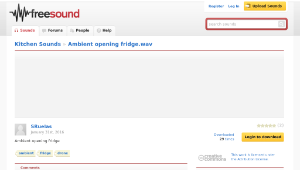 Freesound聲音庫：Ambient opening fridge.wav