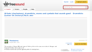 Freesound聲音庫：Drumsticks [Lutner 5A (hickory)] â10..wav-資源代表圖