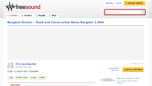 Freesound聲音庫：Road and Construction Noise Bangkok 1.WAV