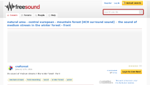 Freesound聲音庫：the sound of medium stream in the winter forest - front-資源代表圖