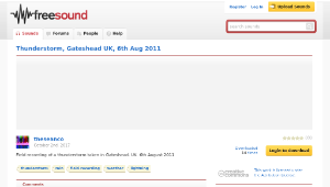Freesound聲音庫：Thunderstorm, Gateshead UK, 6th Aug 2011縮圖