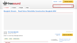 Freesound聲音庫：Road Noise Motorbike Construction Bangkok.WAV