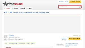 Freesound聲音庫：NYC street noise - midtown corner midday.wav