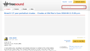 Freesound聲音庫：Cicadas at Old Man's Cave 2016-06-11 5:30 p.m.-資源代表圖