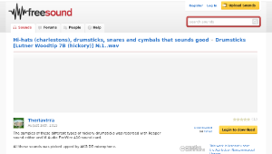 Freesound聲音庫：Drumsticks [Lutner Woodtip 7B (hickory)] â1..wav-資源代表圖