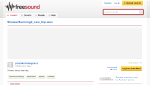 Freesound聲音庫：ShowerRunning2_Low_bip.wav