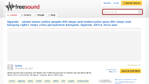 Freesound聲音庫：street slums active people dirt steps and motorcycles pass dirt steps and banging right1 steps close縮圖