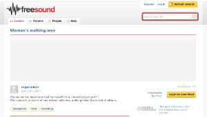 Freesound聲音庫：Woman's walking.wav