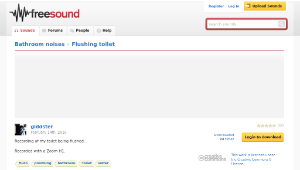 Freesound聲音庫：Flushing toilet