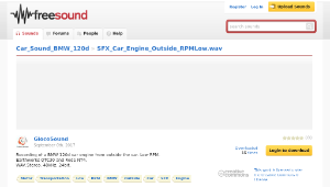 Freesound聲音庫：SFX_Car_Engine_Outside_RPMLow.wav-資源代表圖