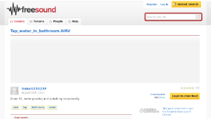 Freesound聲音庫：Tap_water_in_bathroom.WAV